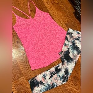 VS Sport Hot Pink Tank Top With Tee Back Size M